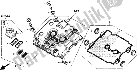 Todas las partes para Cubierta De Tapa De Cilindro de Honda CB 500F 2013