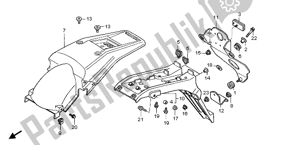 Todas las partes para Guardabarros Trasero de Honda XR 400R 2002