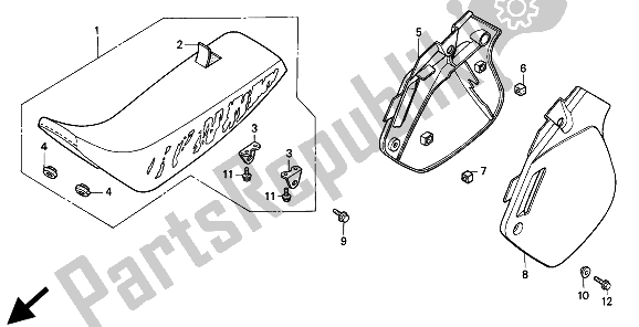 Todas las partes para Asiento Y Cubierta Lateral de Honda CR 500R 1994