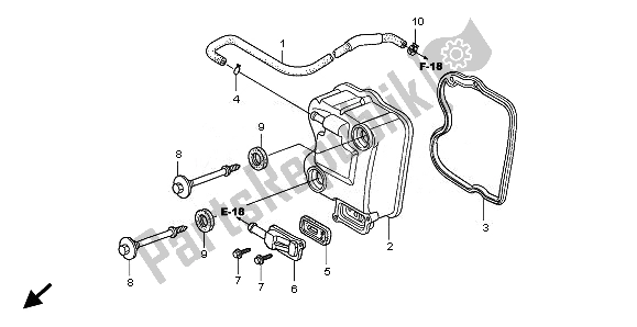 All parts for the Cylinder Head Cover of the Honda SH 125 2010