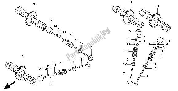 All parts for the Camshaft & Valve of the Honda VF 750C 1997