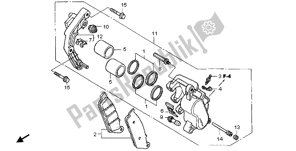 Tutte le parti per il Pinza Freno Anteriore del Honda VT 750C 2007