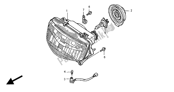 Alle onderdelen voor de Koplamp (eu) van de Honda NT 650V 2000