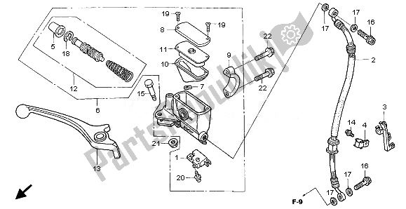 All parts for the Fr. Brake Master Cylinder of the Honda ANF 125 2008