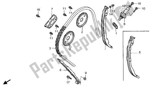 All parts for the Cam Chain & Tensioner of the Honda CBR 900 RR 1996