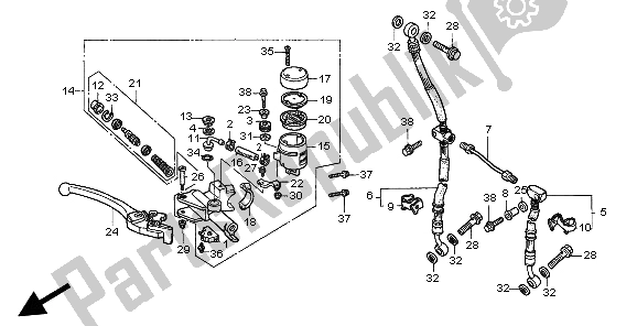 Todas las partes para Cilindro Maestro Del Freno Delantero de Honda CBR 900 RR 1999