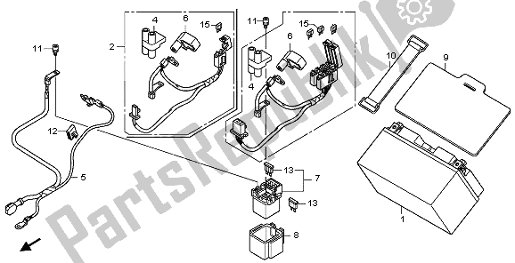 All parts for the Battery of the Honda CB 600F Hornet 2009