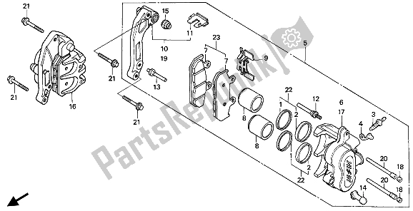 Tutte le parti per il Pinza Freno Anteriore del Honda XRV 750 Africa Twin 1991