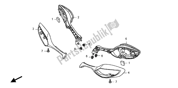 All parts for the Mirror of the Honda VFR 1200F 2013