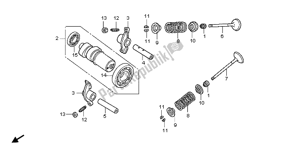 All parts for the Camshaft & Valve of the Honda SH 150S 2007