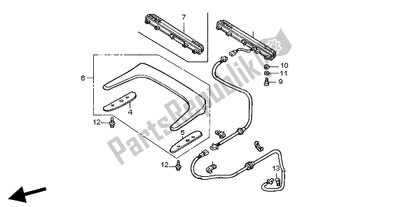 Tutte le parti per il Luce Stop Alta del Honda GL 1500 SE 1998