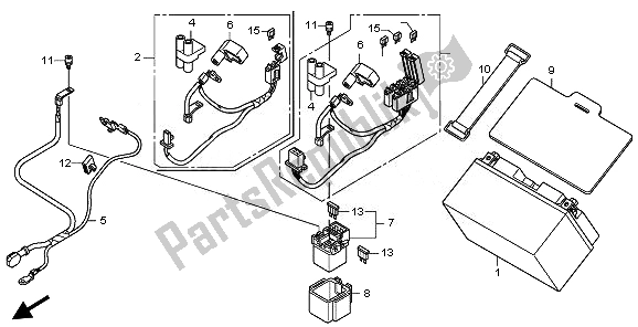 All parts for the Battery of the Honda CB 600F Hornet 2008