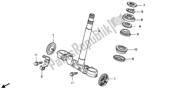 Todas as partes de Haste De Direção do Honda CB 750 1992