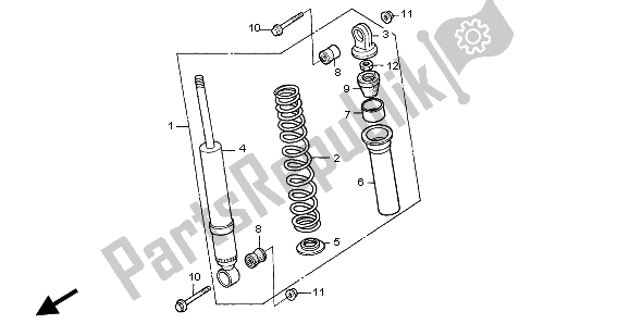 Tutte le parti per il Cuscino Anteriore del Honda TRX 400 FW Fourtrax Foreman 2000