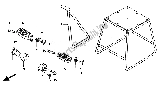 All parts for the Stand & Step of the Honda CRF 450R 2008