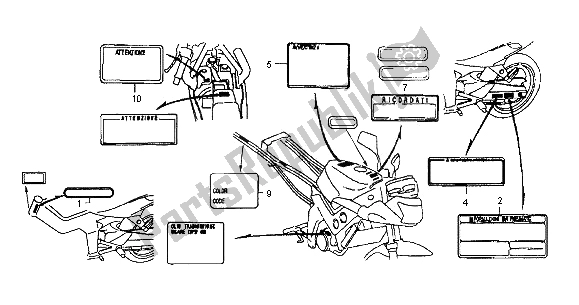 All parts for the Caution Label of the Honda NSR 125R 2000