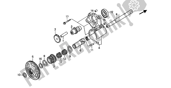 All parts for the Reverse Gear of the Honda GL 1500 SE 1992