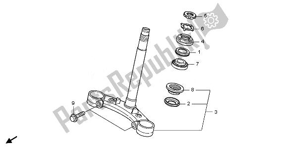 All parts for the Steering Stem of the Honda NSA 700A 2008