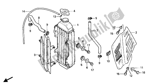 Todas as partes de Radiador do Honda CR 80R2 1985