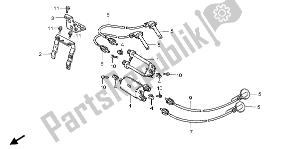 All parts for the Ignition Coil of the Honda ST 1100A 1995