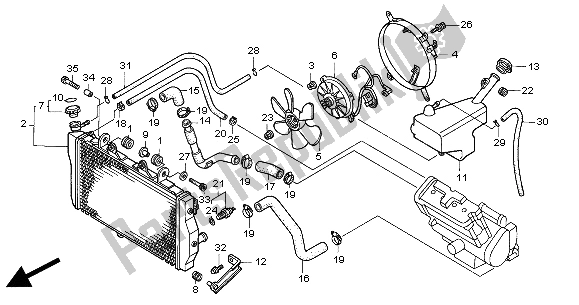 Tutte le parti per il Termosifone del Honda CB 1100 SF 2000