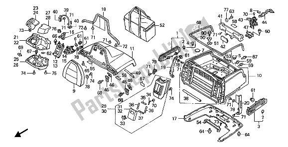 Tutte le parti per il Scatola Del Bagagliaio del Honda GL 1500 1988