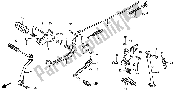 Tutte le parti per il Pedale E Stand E Step del Honda XR 80R 1990