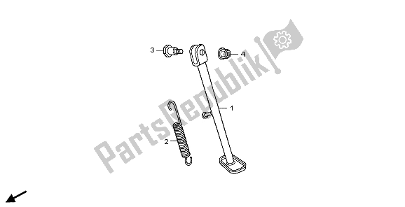 All parts for the Stand of the Honda CRF 50F 2009