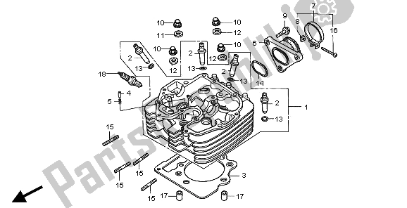 Toutes les pièces pour le Culasse du Honda XR 400R 2001