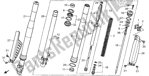 Todas las partes para Tenedor Frontal de Honda CR 85R SW 2006