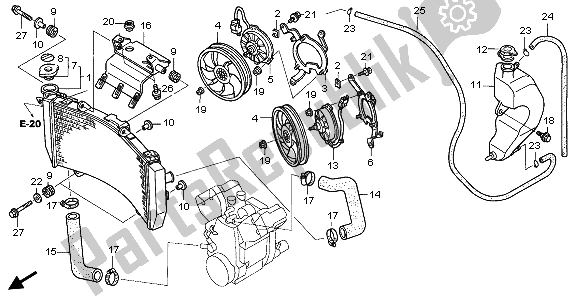 Tutte le parti per il Termosifone del Honda ST 1300A 2006