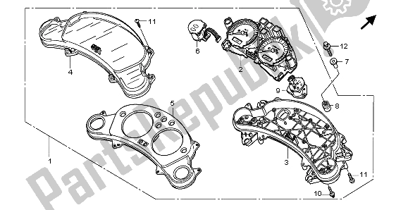 All parts for the Meter (kmh) of the Honda CBF 1000 2007