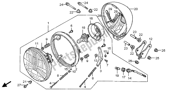 Todas las partes para Faro (reino Unido) de Honda VT 125C 1999