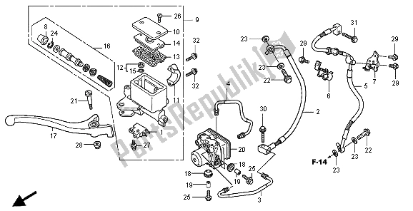 Tutte le parti per il Fr. Pompa Freno del Honda SH 300 AR 2008