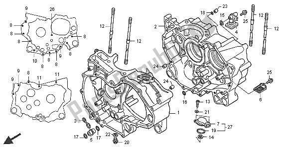 Tutte le parti per il Carter del Honda TRX 500 FA Fourtrax Foreman 2005