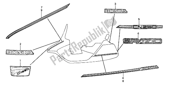 All parts for the Stripe & Mark of the Honda CN 250 1 1994