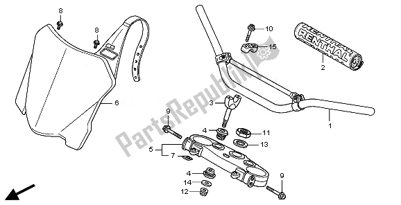 All parts for the Handle Pipe & Top Bridge of the Honda CRF 450R 2008