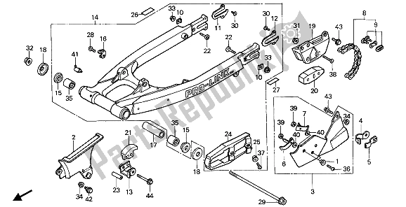 Tutte le parti per il Forcella Posteriore E Catena del Honda XR 600R 1987