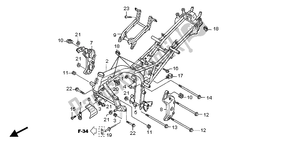 All parts for the Frame Body of the Honda CBF 600S 2007