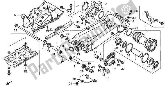 All parts for the Swingarm of the Honda TRX 400 EX Sportrax 2003