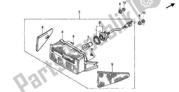 Tutte le parti per il Fanale Posteriore del Honda CB 250 1992