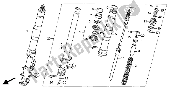 Alle onderdelen voor de Voorvork van de Honda CBR 1000 RR 2004