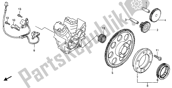 All parts for the Pulse Generator of the Honda NTV 650 1989