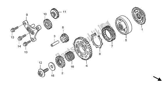 All parts for the Starting Clutch of the Honda CRF 450X 2006