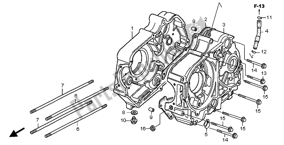 All parts for the Crankcase of the Honda CRF 70F 2010