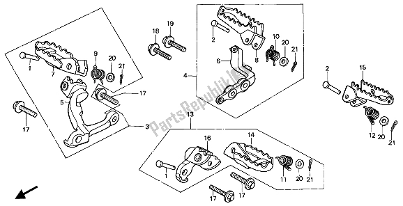 Tutte le parti per il Passo del Honda XR 250R 1987