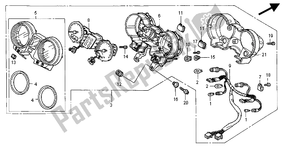 All parts for the Meter (uk) of the Honda CB 600F Hornet 2004