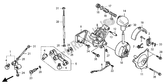 Todas las partes para Seleccione Palanca de Honda TRX 500 FPA Foreman Rubicon WP 2013