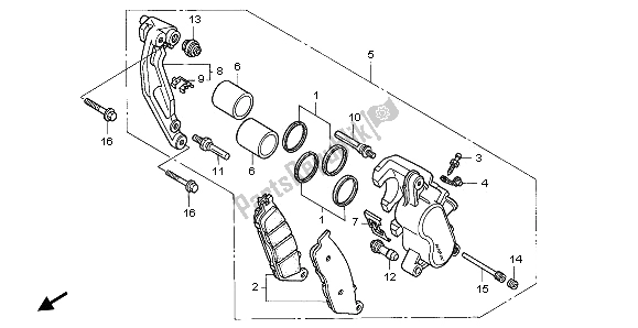 Todas las partes para Pinza De Freno Delantero de Honda XL 600V Transalp 1995