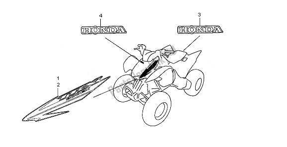 Alle onderdelen voor de Mark van de Honda TRX 300 EX 2008